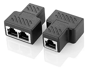 Adaptador RJ45 1 Fêmea para 2 Fêmeas Xtrad