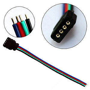 Rabicho Conector 4 Vias para Fita LED RGB Fêmea