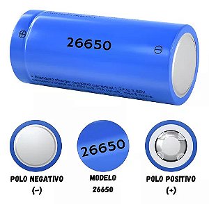 Bateria Recarregável 26650 4,2V 38000mAh