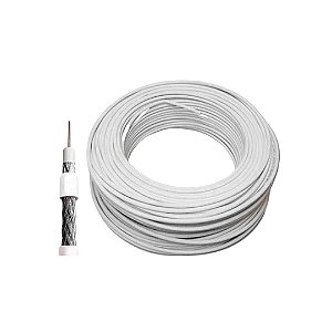 Cabo Coaxial Rgc-59 47% Branco 100 Metros