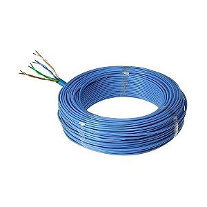 Cabo Rede Homologado 4 Pares Trançado Utp Cat 5e 100mt Azul