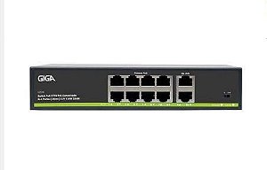 Switch Poe 8 Portas + 2up 100/100mbps 250m Gs0246 Multilaser