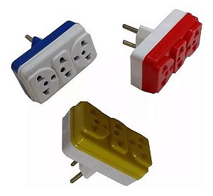 Adaptador Tomada T Benjamin Universal 3 Saidas 2 Pinos Reta