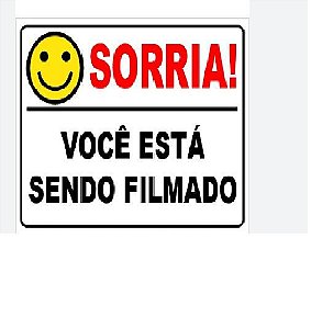 Placa Sorria Voce Esta Sendo Filmado Metal