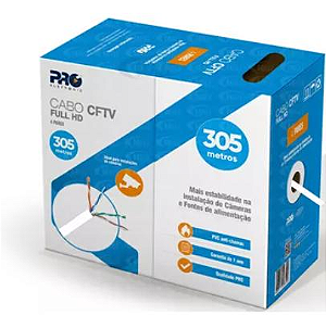 Cabo Lan/rede 4 Pares Trançado Utp Cat 5e 305mt Azul Pro