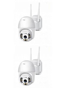 Kit 2x Camera  Speed Dome Wi-fi Hz-a8 360 Ip66 2mp Branco
