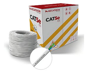 Cabo Lan U/utp Cat5e 4x24 Awg Cm  Megacabos Branco 305mt
