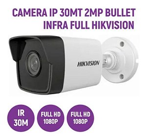 Camera Ip 30mt 2mp Bullet 4mm Infra Full Ds-2cd1023g0e-i Hik