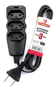Extensao 3 Tomadas Cabo 3mt Ate 220v Saco Megacabos
