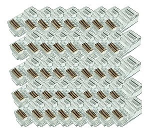 Kit 100 Unds. Plug Modular Conector Rj45 8x8 Cabo Rede Lan