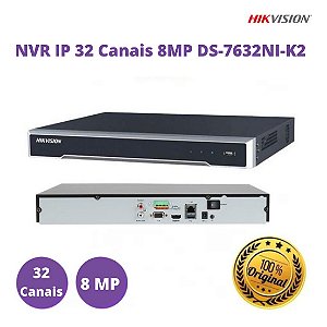 Nvr Ip 32 Canais Ultra Hd 8mp Ds-7632ni-k2 Hivision