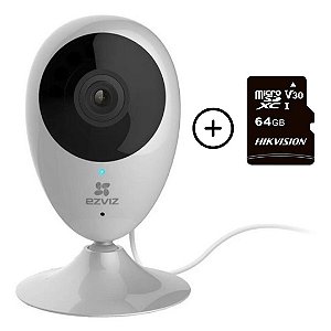 Camera Wi-fi 10mt 720p 340/55º Cs-cv206 E Sdcard 64gb Ezviz