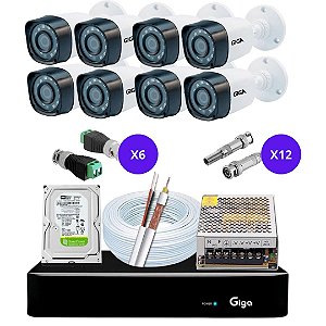 Kit Segurança Residencial Com 8 Câmeras Bullet 720p 20mt