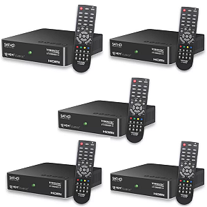 Kit 5 Receptores Digital Banda C/ku Full Hd Vt-1000