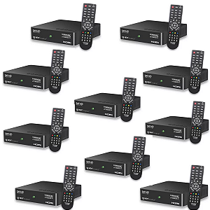 Kit 10 Receptores Digital Banda C/ku Full Hd Vt-1000