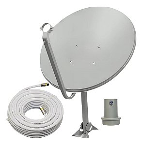 2x Antena Parabólica Digital 60cm + Lnb Simples + 15mt Cabo