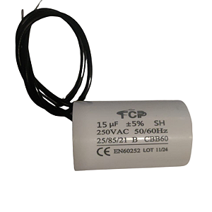 Capacitor Polipropileno 15mf-250vac Com Fio