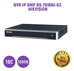 Nvr Ip 16 Canais Hikivision 8mp 4k Ds-7616ni-k2