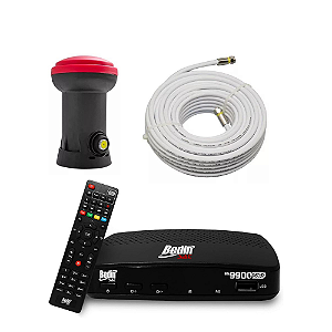 Receptor Bedin Bs9900s + Cabo Coaxial 15m + Lnb Simples
