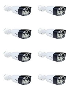 Kit 8x Camera Ip Bullet 30mt 3mp Full Color Inteligente