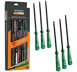Kit De Chaves Fenda Phillips Isolada Com 6 Peças Tramontina