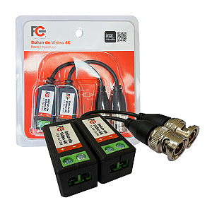 Conector Balun Parafuso Video 4k Fcbal05n Preto