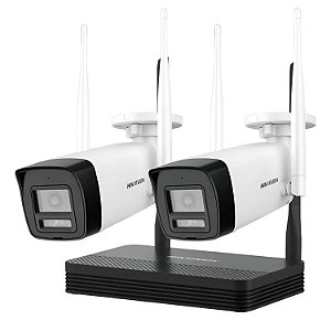 Kit Camera Nvr + 2 Bullet 2mp Wi-fi Nks422w0h Branco