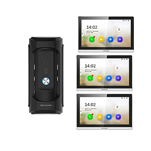 Kit Vídeo Porteiro Ds-kb8113-ime1 + 3x Ds-kh6350-wte1