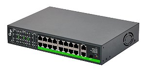 Switch Poe 16 Portas + 2uplink 100/1000mbps 250mt Gs0247
