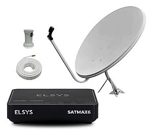Kit Antena 60 Cm Receptor Digital Banda Ku Full Hd Satmax 6