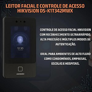 Controle Acesso Facial 1.500 Faces Ds-k1t342mwx Hik