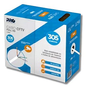 Cabo Rede Cftv Full Hd 4 Pares 305 Mts Branco Proeletronic