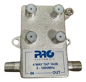 Tomada 1:4 Tap 5-1000 Mhz 16 Db Proeletronic Prott-4016