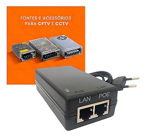 Fonte Injetor Poe Access Point 48v 0,5a Fast 10/100 Fc