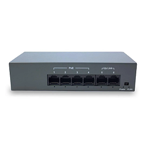 Switch Poe Fast 4 Portas Poe+2uplink 10/100mbps Hz-1006p-45w