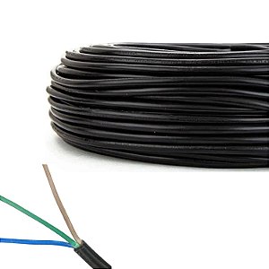Cabo Pp Duttiflex 3x1,00mm Circular 300/500v Pvc Preto