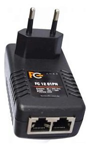 Fonte Fc Poe 24v 1a 24w Fc2401pn Preta Voltagem De Entrada