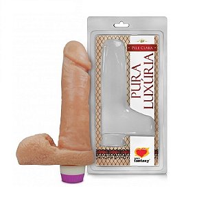 Penis Realístico com Escroto e Vibração Tamanho 17x4,5 cms