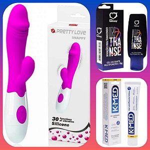 Kit Good Vibes - Vibrador 30 Intensidades + Facilitador de Orgasmo Intranse + Lubrificante Neutro