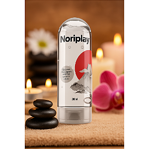 Noriplay - Gel para Massagem Oriental Corpo a Corpo, Efeito Molhado+ Lençol Dupla Face de Brinde