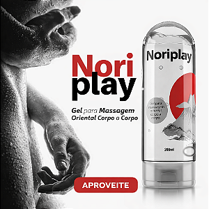 Noriplay - Gel para Massagem Oriental Corpo a Corpo, Efeito Molhado+ Lençol Dupla Face de Brinde
