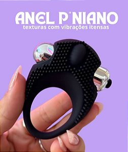 Anel Peniano Texturizado com Vibração em Silicone Cirúrgico