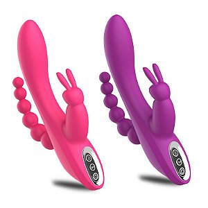 Vibrador Triplo Estímulo - 07 Intensidades - Carregamento USB