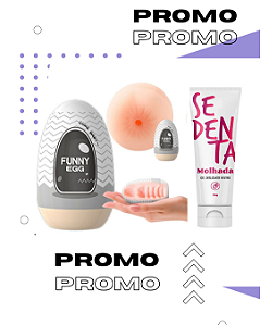 Kit Promocional Duplinha com Funny Egg Masturbador Masculino e Lubrificante Ultra Deslizante Sedenta Molhadinha