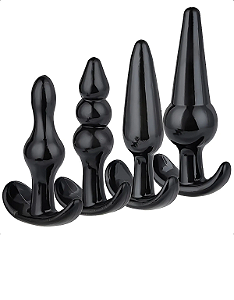 Kit Meu Primeiro Anal - Plugs em Silicone Macio Cores - com 04 Unidades