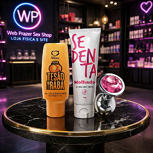 "Kit Promocional" Plug Anal Tamanho P, Excitante e Anestésico Anal Tesão na Raba, Lubrificante Ultra Deslizante Sedenta