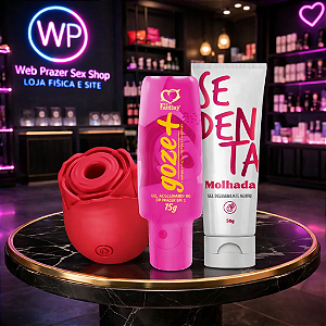 "Kit Promocional" Rosa Sugadora + Excitante Goze Mais + Lubrificante Neutro Sedenta