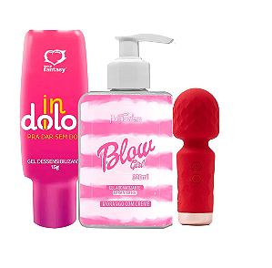 "Kit Promocional" Gel Anestésico + Blow Girl Hidrante Beijável + Mini Varinha Mágica
