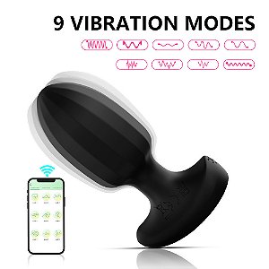 Plug Anal em Silicone Soft Touch com Controle Por App, 09 Intensidades, Vibração, por Música, Jogos, Touche e mais Opções