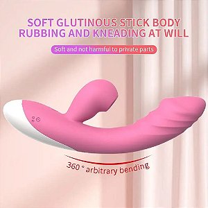 Vibrador com Sugador de Clitóris, Carregamento USB, 12 Intensidades